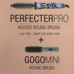 Calista PerfecterPro Heated Round Brush + GoGo Mini Brush (Iris Purple) .50”