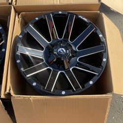 Brand New 8 Lug Fuel Off-Road Contra 20” Gloss Black & Milled Wheels