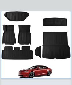 Basenor  7PCS Floor Mats for Tesla Model S Model S Plaid 3D 2021-2026. Russell/Boulder Area