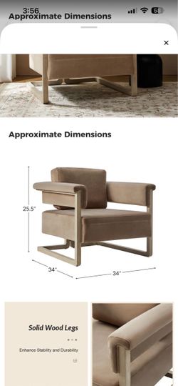 Modern Accent Chair with Solid Wood Legs