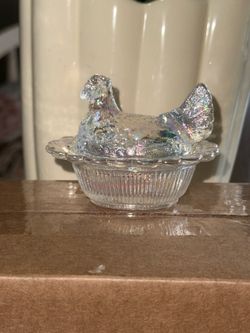Vintage hen on nest