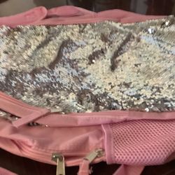 Pink   Sequins Backpack 
