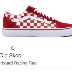 Vans Old Skool Checkerboard Racing Red – Men’s 8 / Women’s 9 – Great Condition 