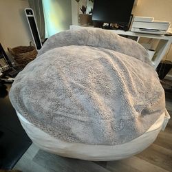 Adult Bean Bag Chair - Queen Bed - NEST Bunny Fur Cover