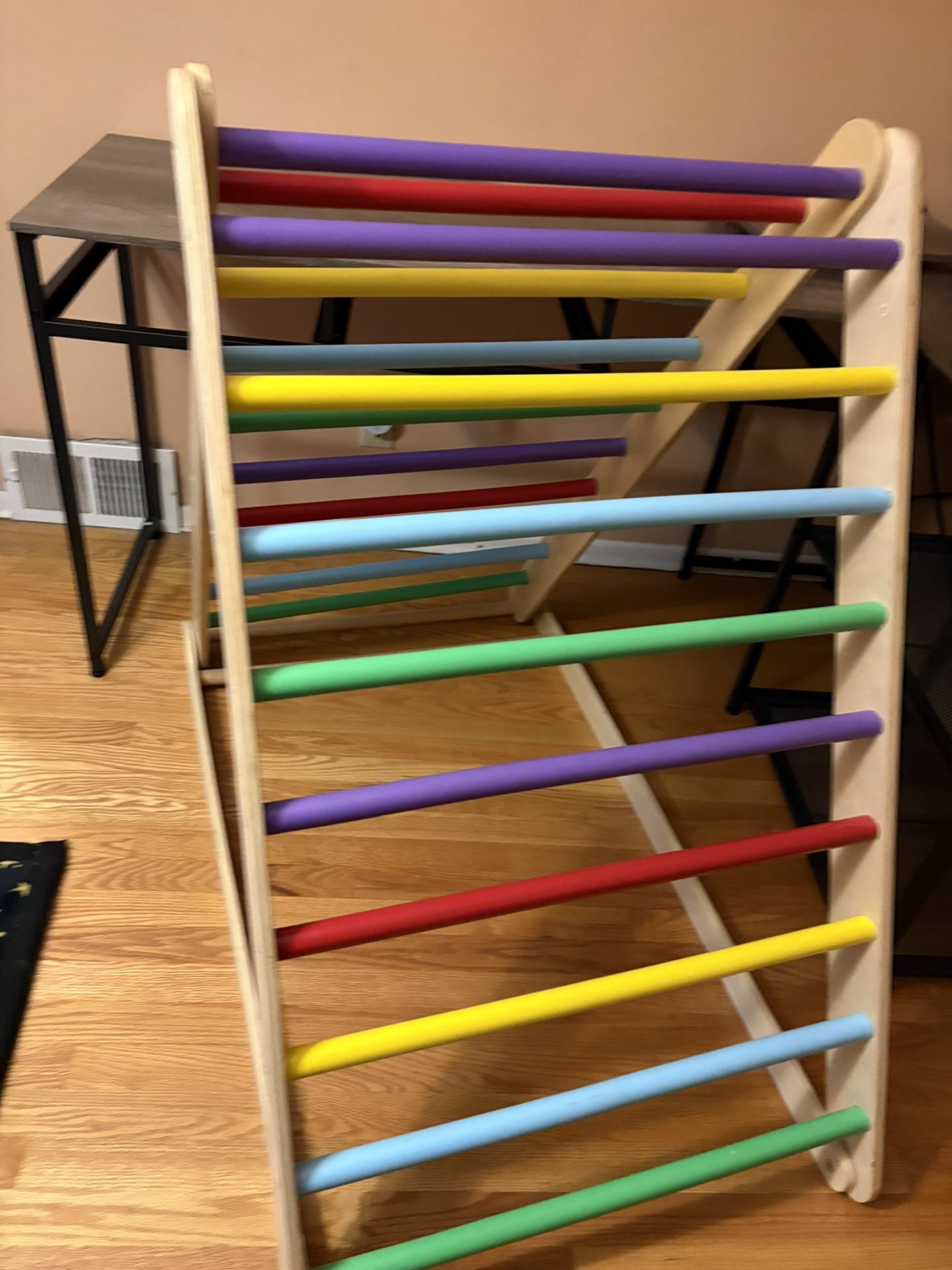 Set 3 in 1 Climbing Toys for Toddlers Foldable Wood Montessori Baby Jungle Gym with Ramp Ladder Slide Kids Indoor Playground Activity Play Structure A