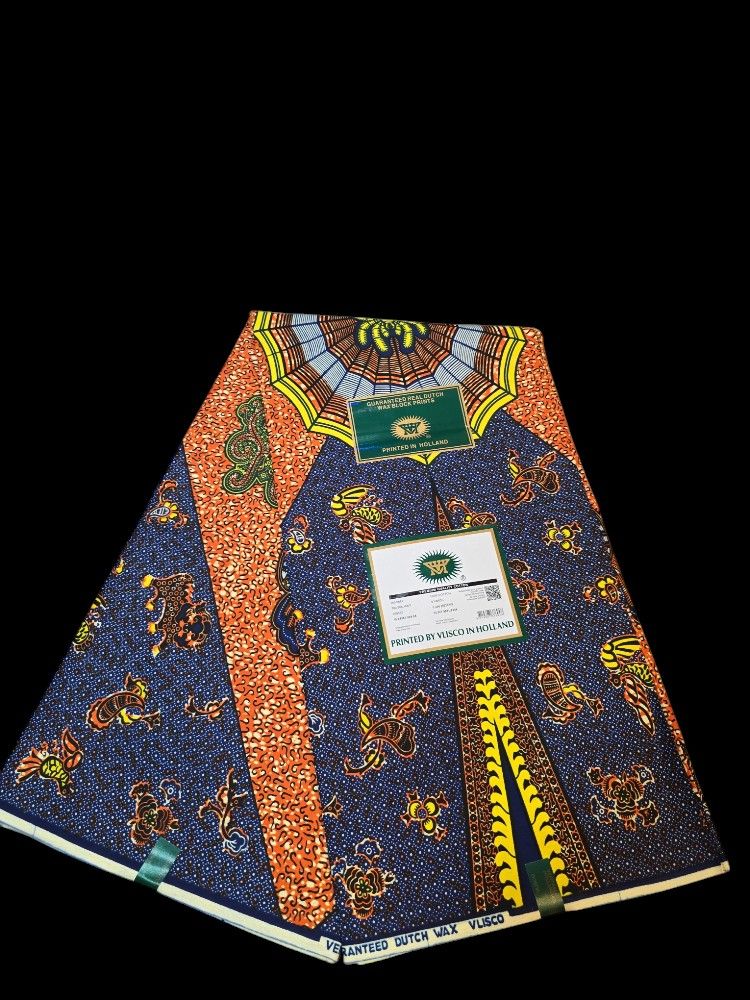 100% COTTON REAL DUTCH WAX BLOCK PRINTS ( African Wax Print ) 6YARDS BY VLISCO