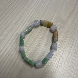 Multicolor Jade Bead Stretch Bracelet