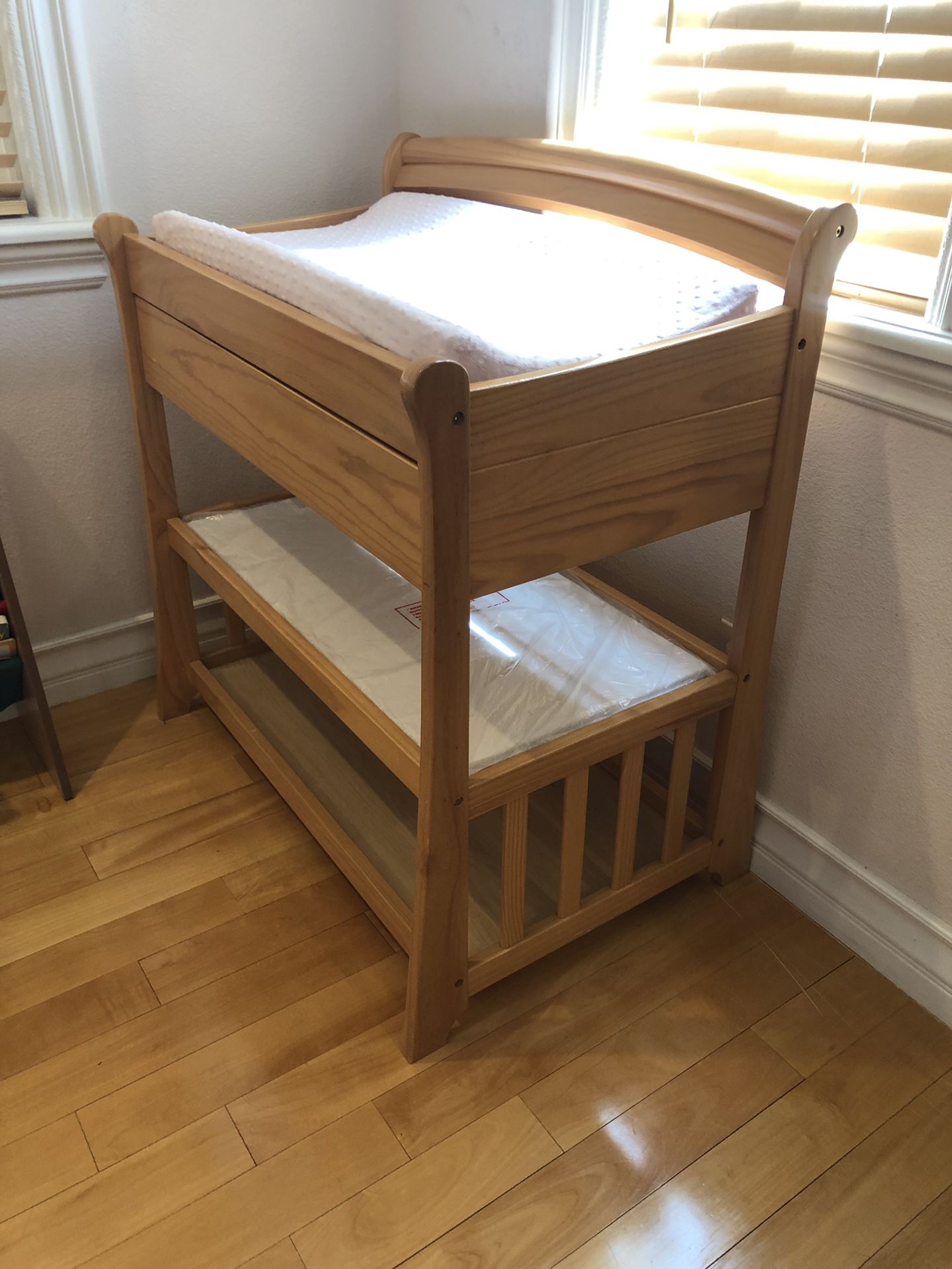 Diaper changing table with pad and pad-cover