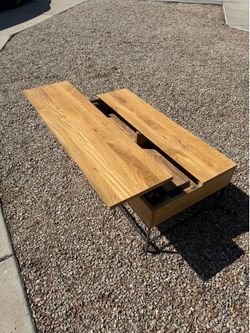 Solid Wood Storage Pop-Up Coffee Table