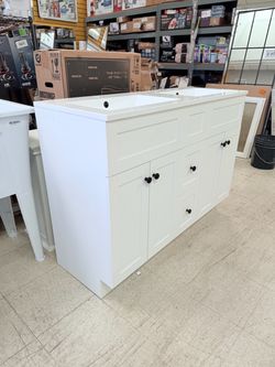 White bathroom vanity 47 inch
