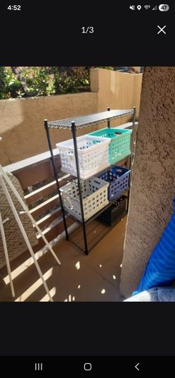 Metal Rack and Storage Bins