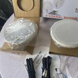 Poly-Planar MA 5104 Water Proof 4” Coaxial Marine Speakers “New” $60 Firm On Price