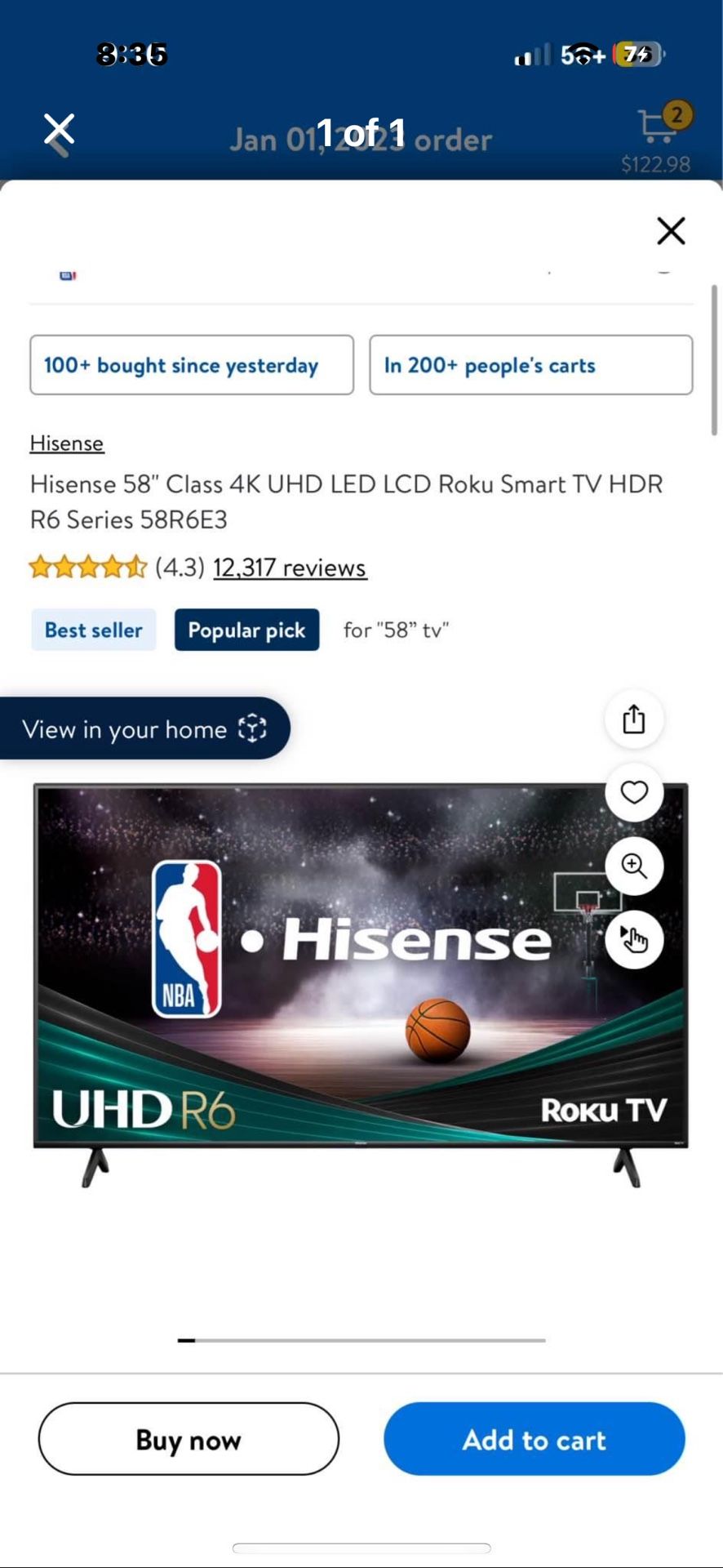 58 Inch Roku Tv No Problems Just combining Spaces And Don’t Need Anymore.