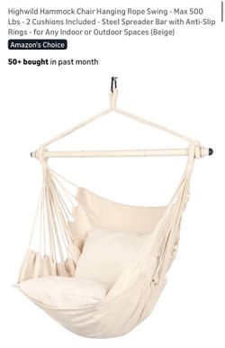 TWO Swinging Rope Chairs—Black & Khaki $20 Each 