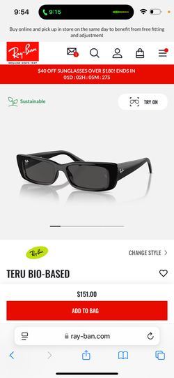 New Rayban TERU BIO-BASED