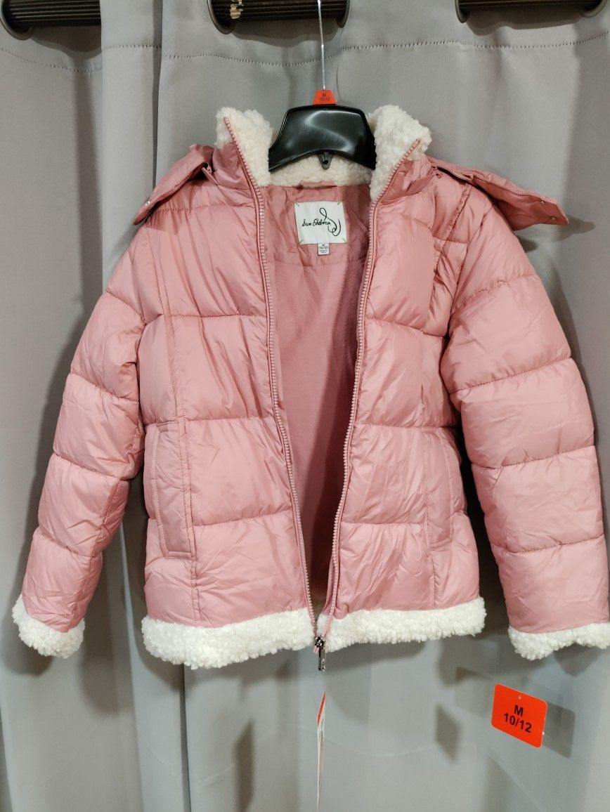 New Pink Youth Girls Jacket with hoodie & Pockets