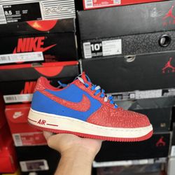 Nike Air Force 1 Low Photo Blue Hyper Red size 8.5  USED But Clean