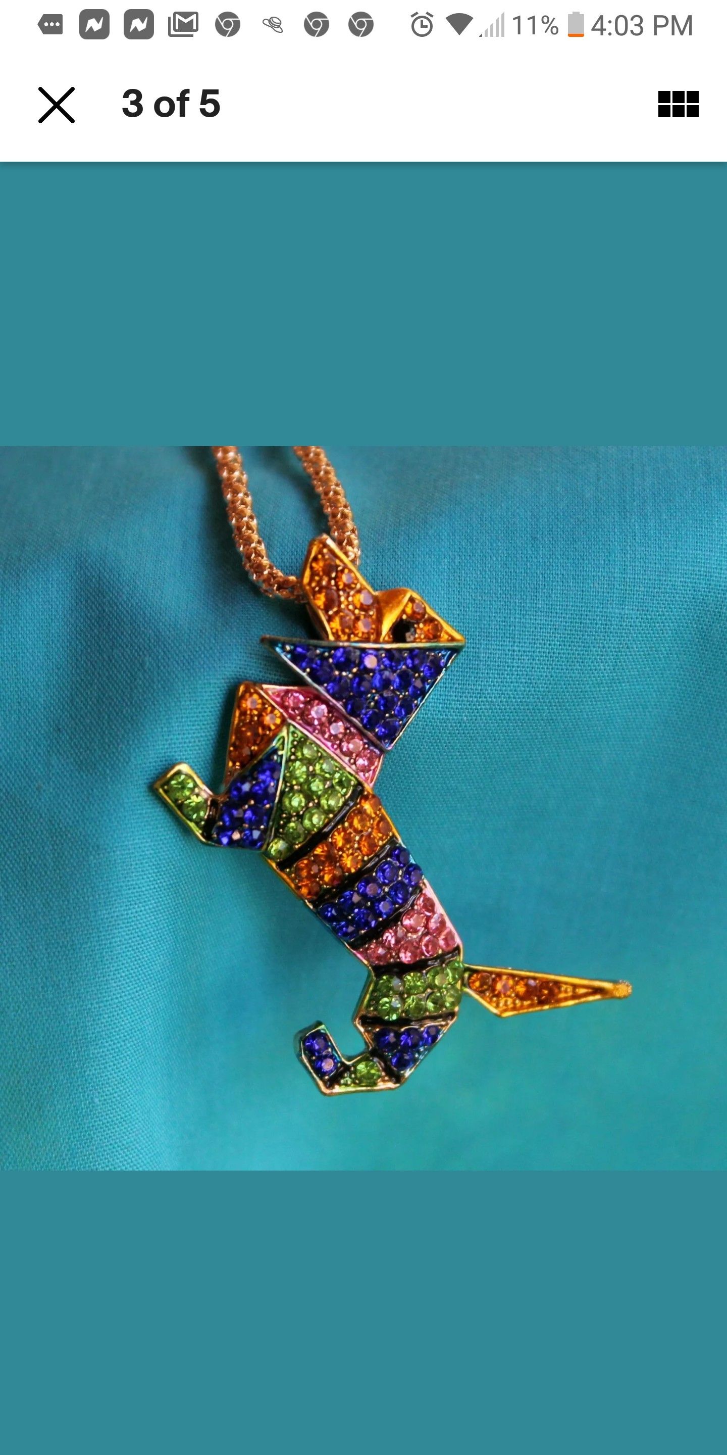 Betsey Johnson Rhinestone Dachshund Necklace
