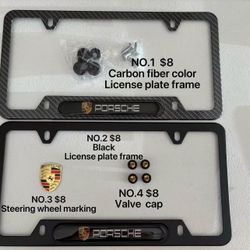 porsche license plate frame tire value cap steering wheel cap  each  8$