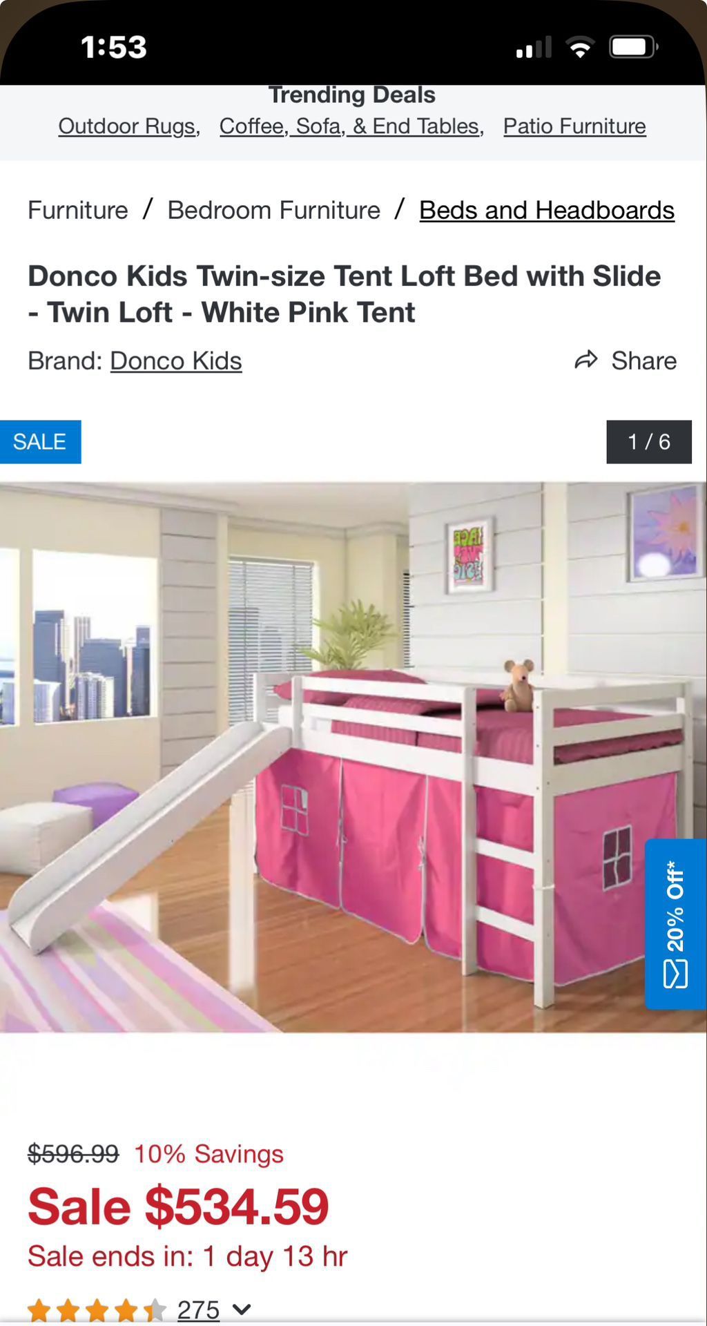 Twin Loft Bed With Slide And Bottom Canopy