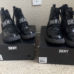Stylish DKNY black boots, size 1 and size 2