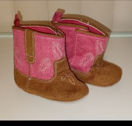 baby girl pink brown cowgirl boots $3 FIRM