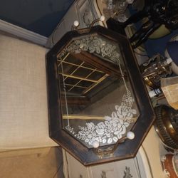Vintage Octagonal Wall Mirror 29x19
