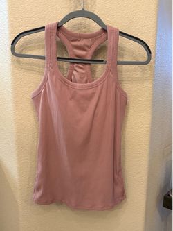 ALO Women Dusty Rose Ribbed Racerback Athletic Tank Top Size Large