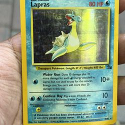 Pokémon TCG Lapras Fossil 10/62 Holo Unlimited Holo Rare WOTC vintage MP 1999