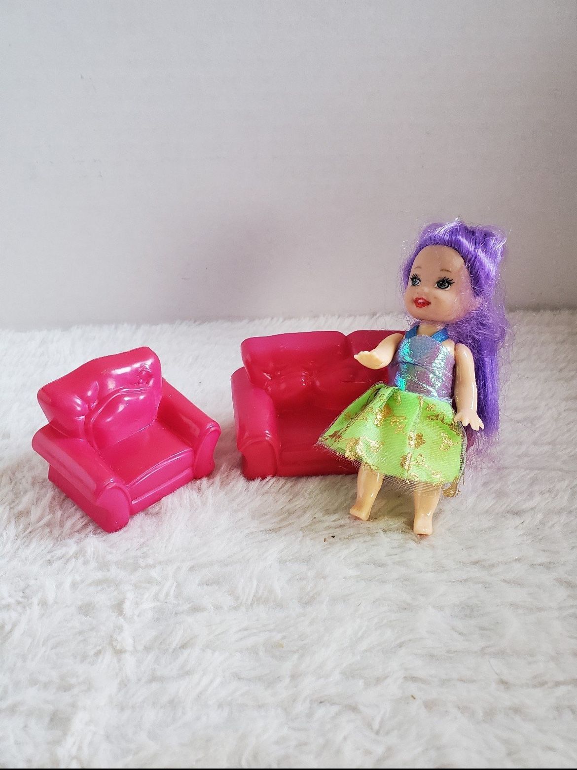 Plastic Doll Furniture With Mini Doll