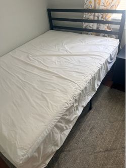 Metal bed frame and full/double memory mattress