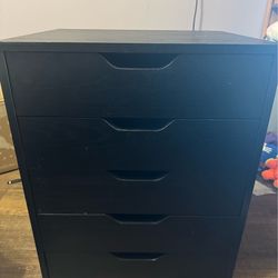 Black 5 drawer storage unit