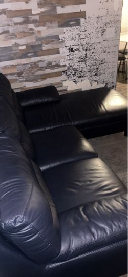Navy Blue Leather Sectional Sofa