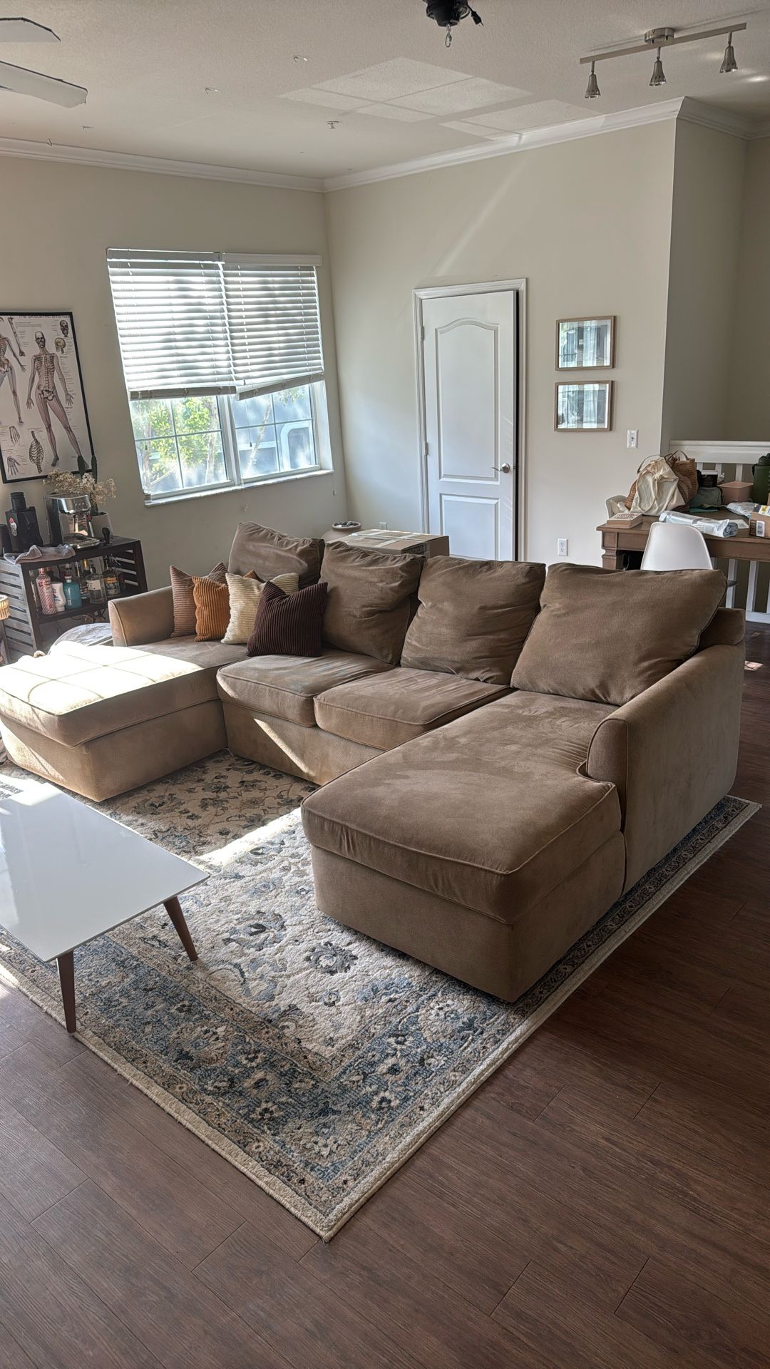 Brown Deep 3 Piece Sectional Couch