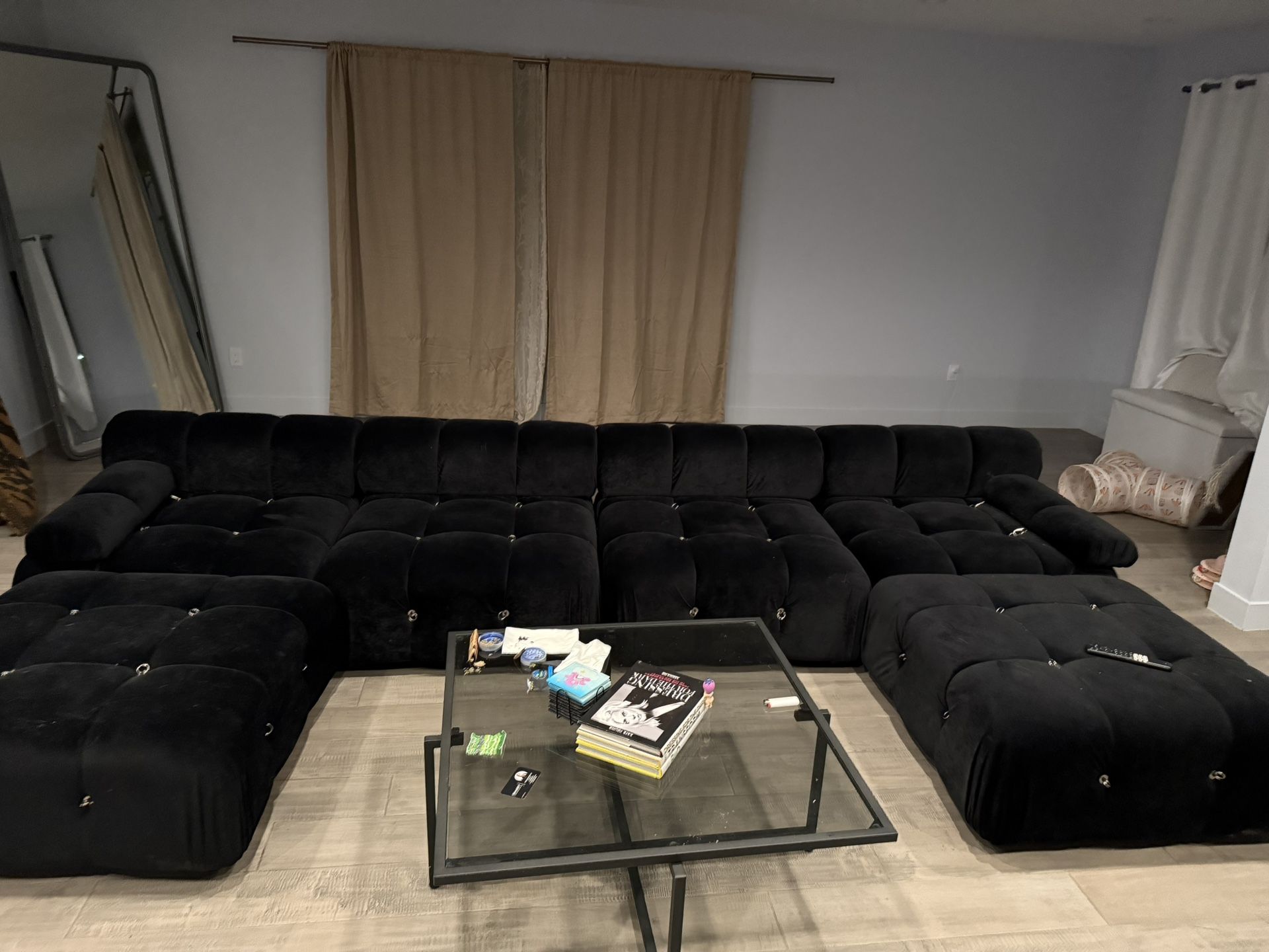 Velvet Black Sectional