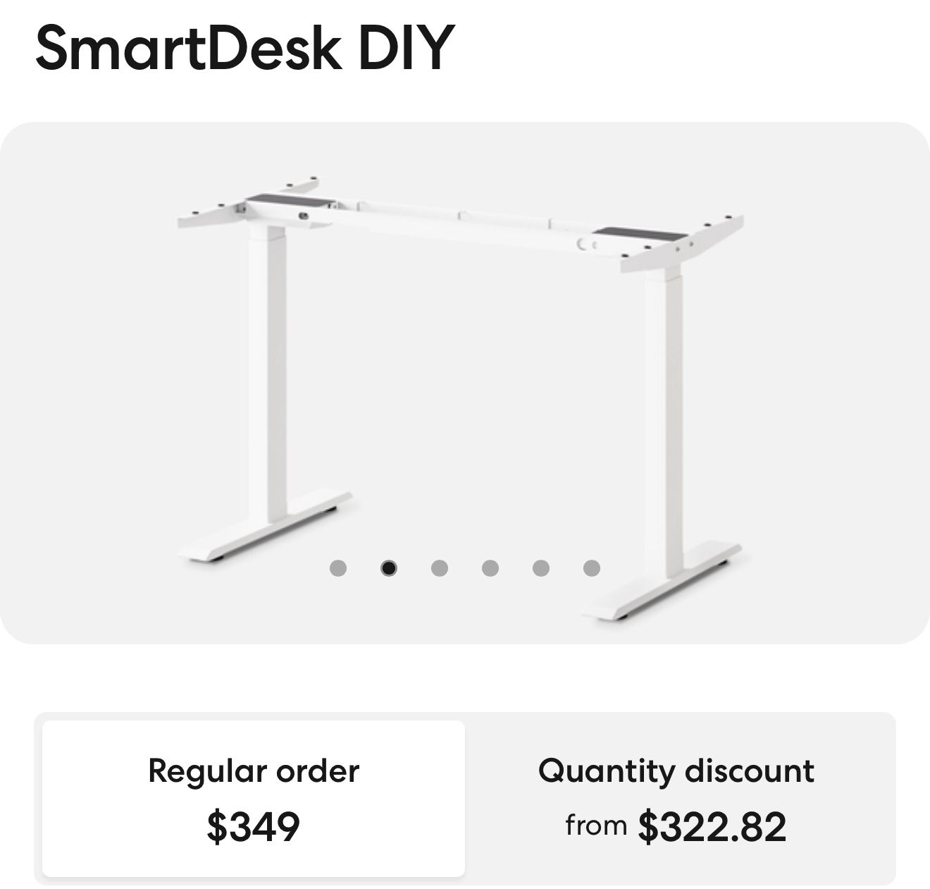 SmartDesk Electric Adjustable Base + White IKEA Top (Replaceable) + IKEA Filing Cabinet