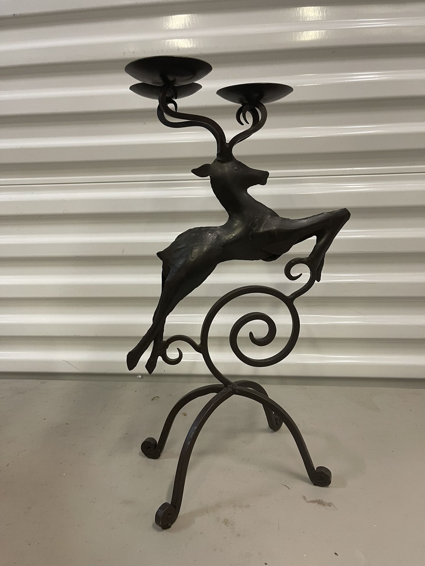 Iron Reindeer Candle Holder