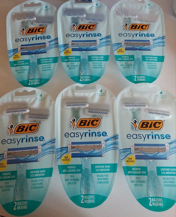 Lot Of 6 Packs Of BIC Easyrinse Razors NEW