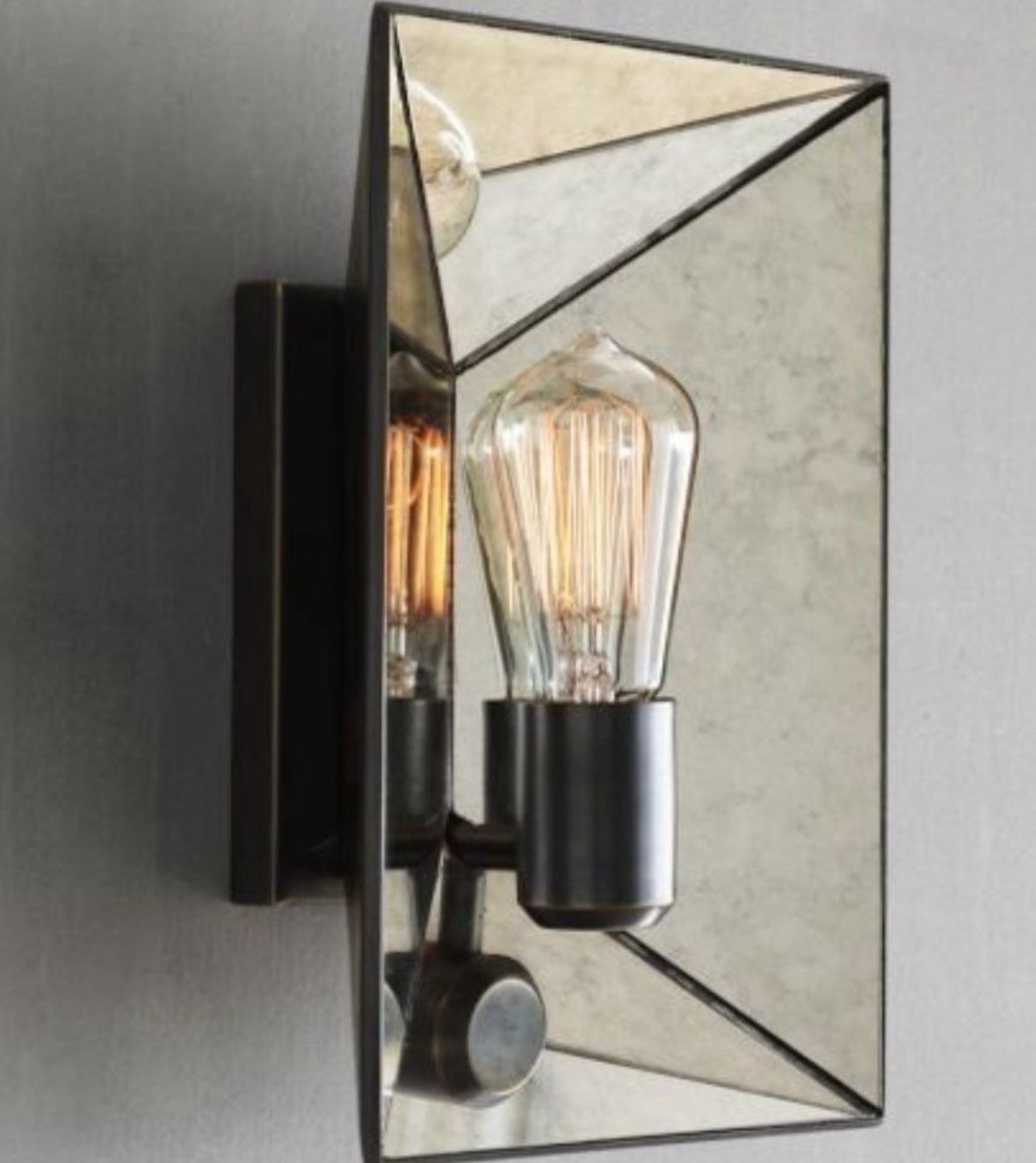 Mirrored Sconce - Pair Restoration Hardware Style - Retro mirrored Sconce