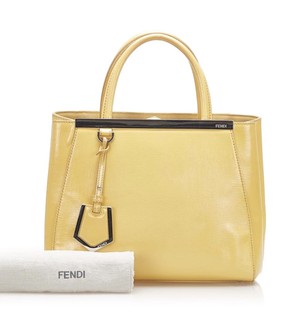 Yellow Fendi Petit 2Jours Leather Handbag Bag