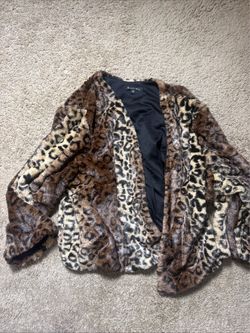 Marina Leopard Faux Fur Jacket Women's Size 14/16
