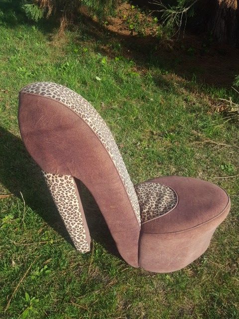 Leopard print high heel chair