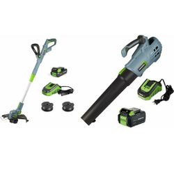 WORKPRO 20V Cordless String Trimmer/Edger, 20V Cordless Leaf Blower

