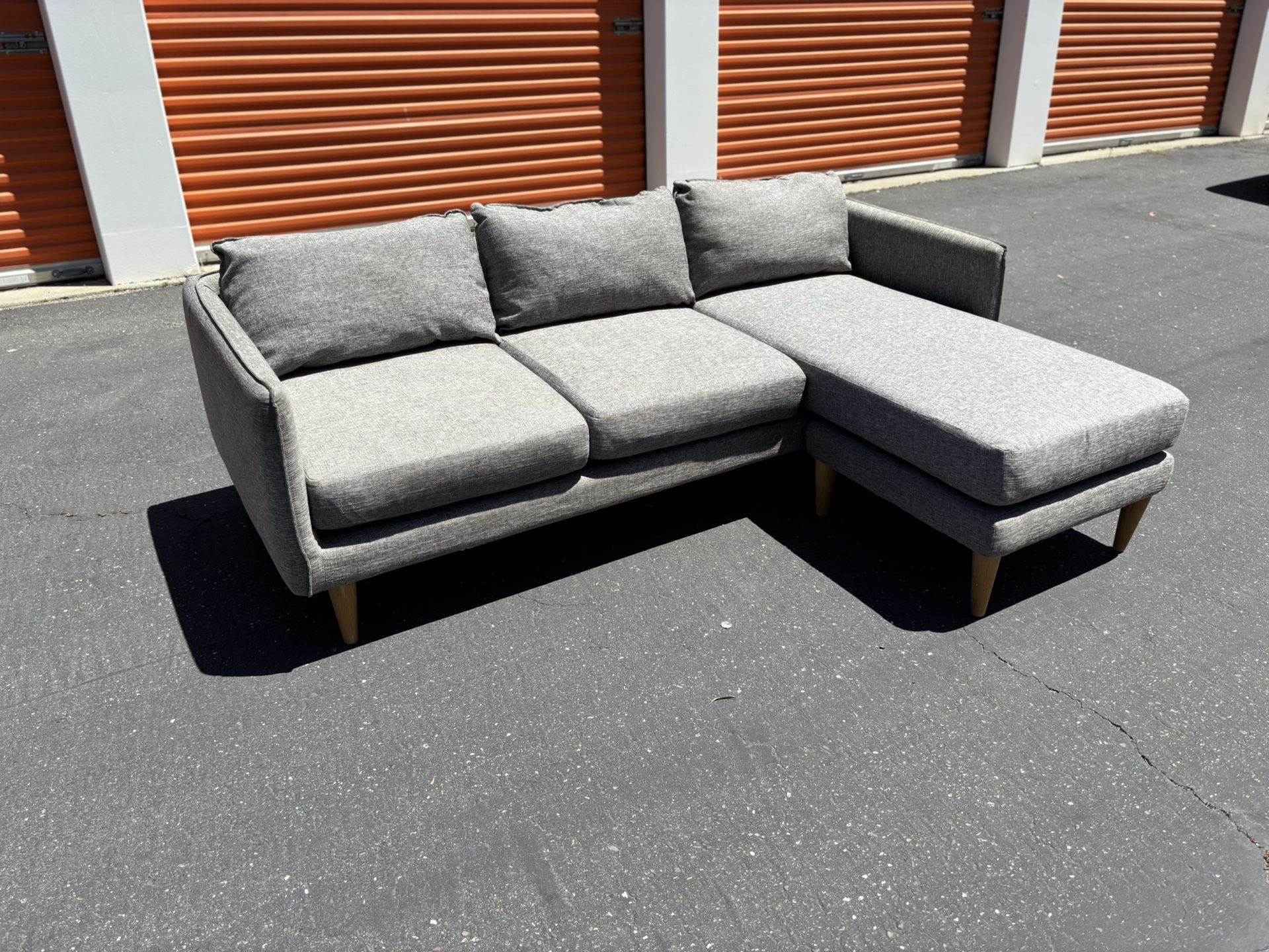 FREE DELIVERY: West Elm Quinn Flip Flop Style Grey Sectional Sofa