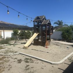 Outdoor Swing Set And Play House 