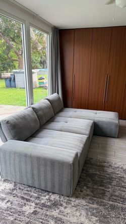 Luxury Gray Modular Sectional Sofa – Adjustable Backrests + Chaise
