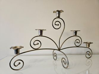 Vintage Home Interiors Homco Brass 5 Candle Votive Cup Candelabra Centerpiece