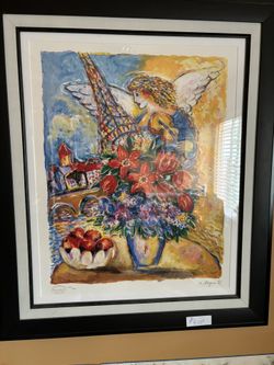 Angel In Paris Seriolithograph in color on archival paper