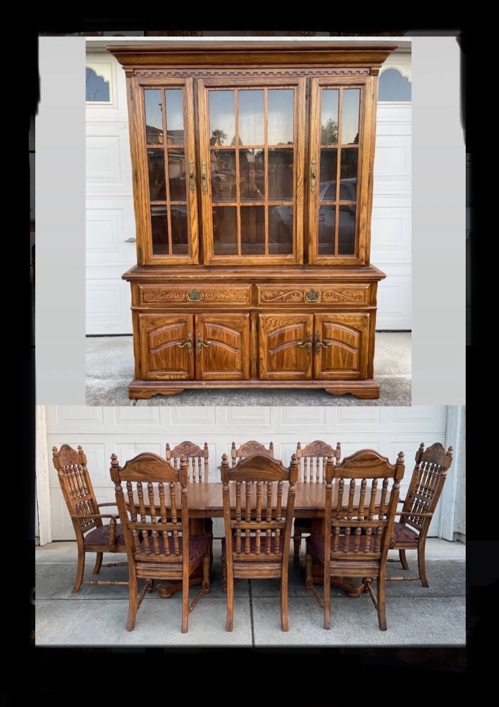 8 Chair Dining Table Set & China Hutch