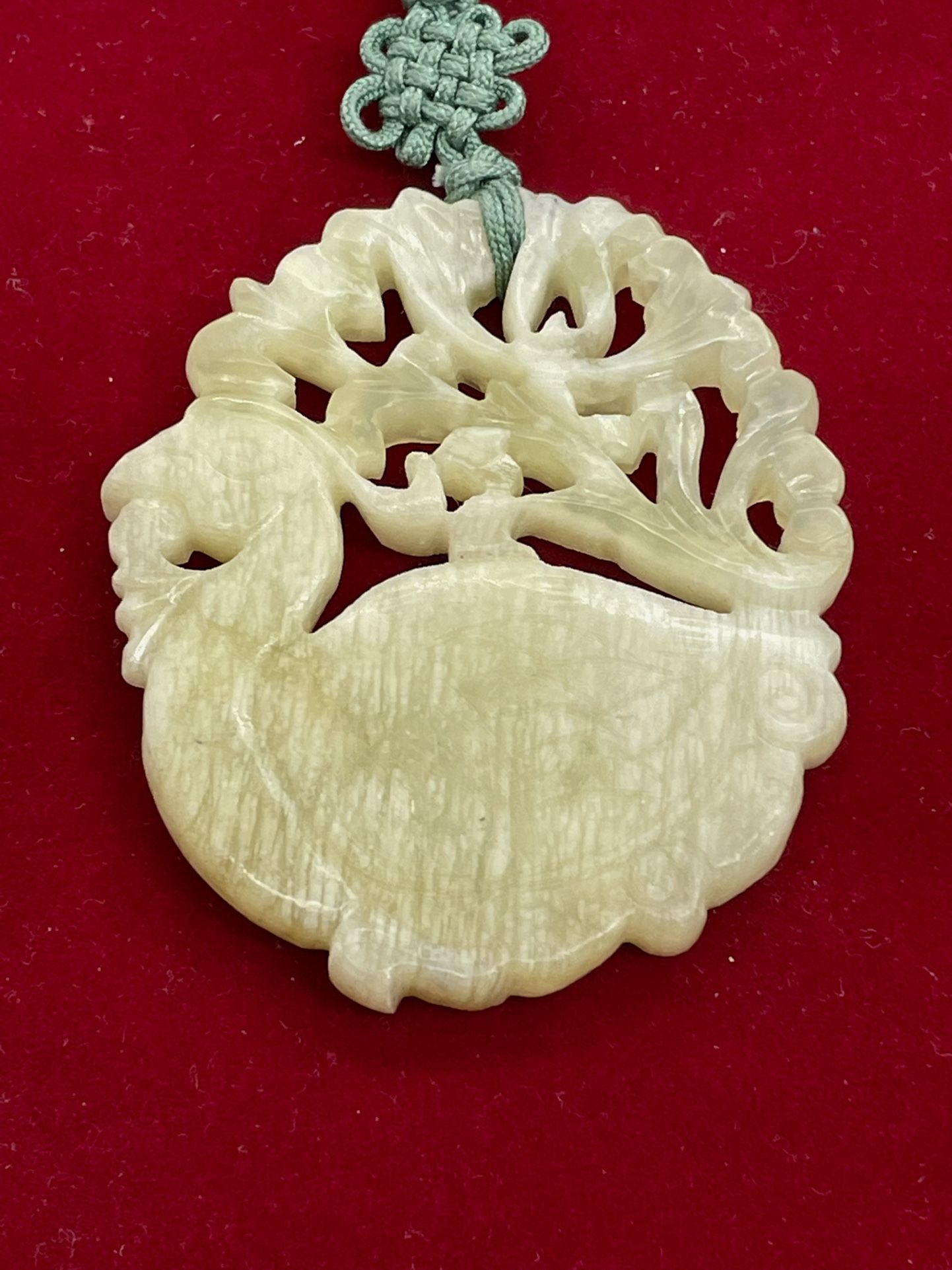 Asian Jadeite Carved Bird Necklace